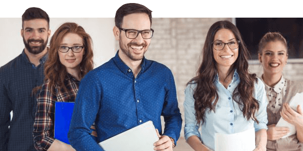 Group of outsourced HR employees smiling