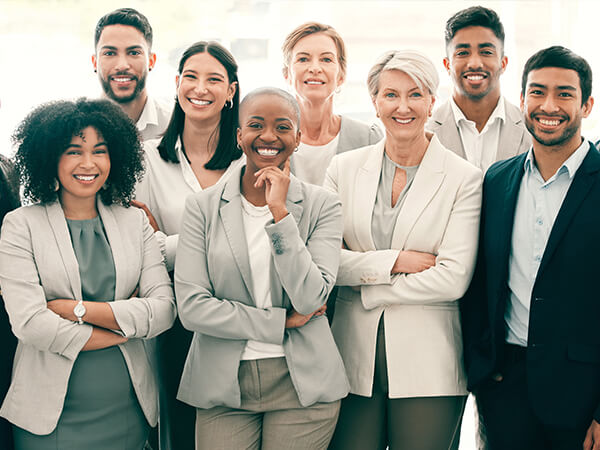 Employees standing together